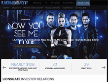 Tablet Screenshot of investors.lionsgate.com